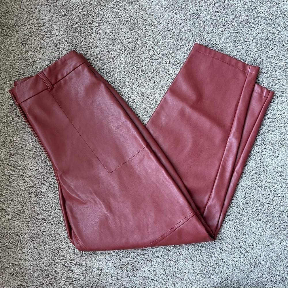 Worthington Red Pleather Ankle Pants - Picture 7 of 9